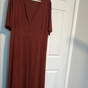 Elegant rust Button-Down Dress